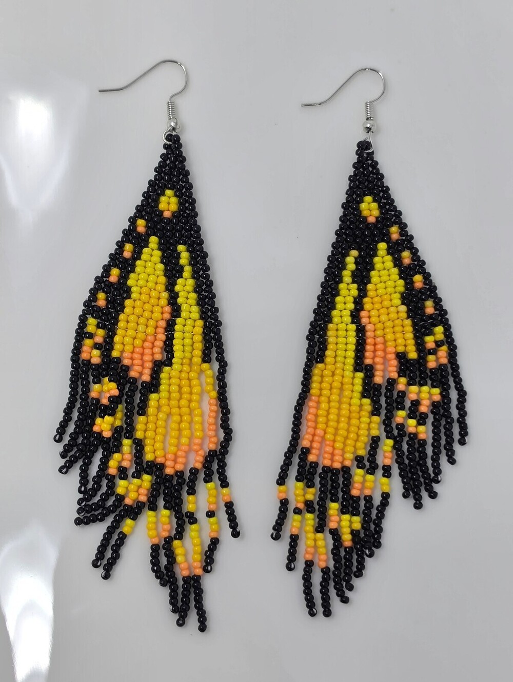 Monarch Dreams Beaded Butterfly Fringe Earrings